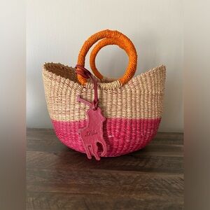 Ralph Lauren hand woven wicker bag